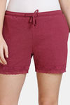 Zivame Cozy Heathers Knit Poly Shorts - Grey Red — thumbnail 5